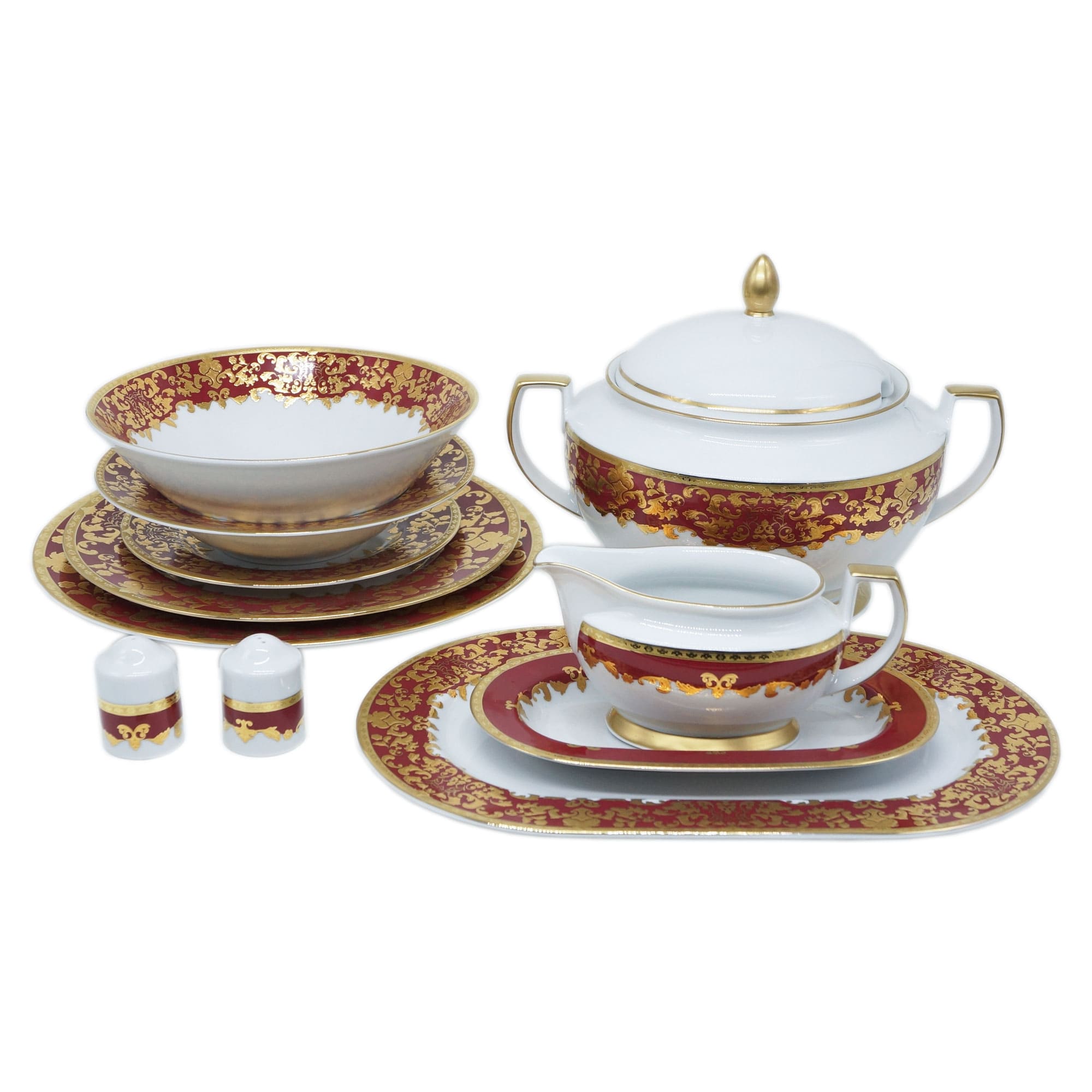 Constanza-Versailles Bordeaux Gold Сервиз столовый 6 персон 26 предметов