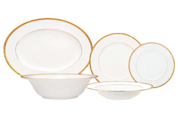 Noritake Сервиз столовый Рочель 6 персон 20 предметов золотой кант/1