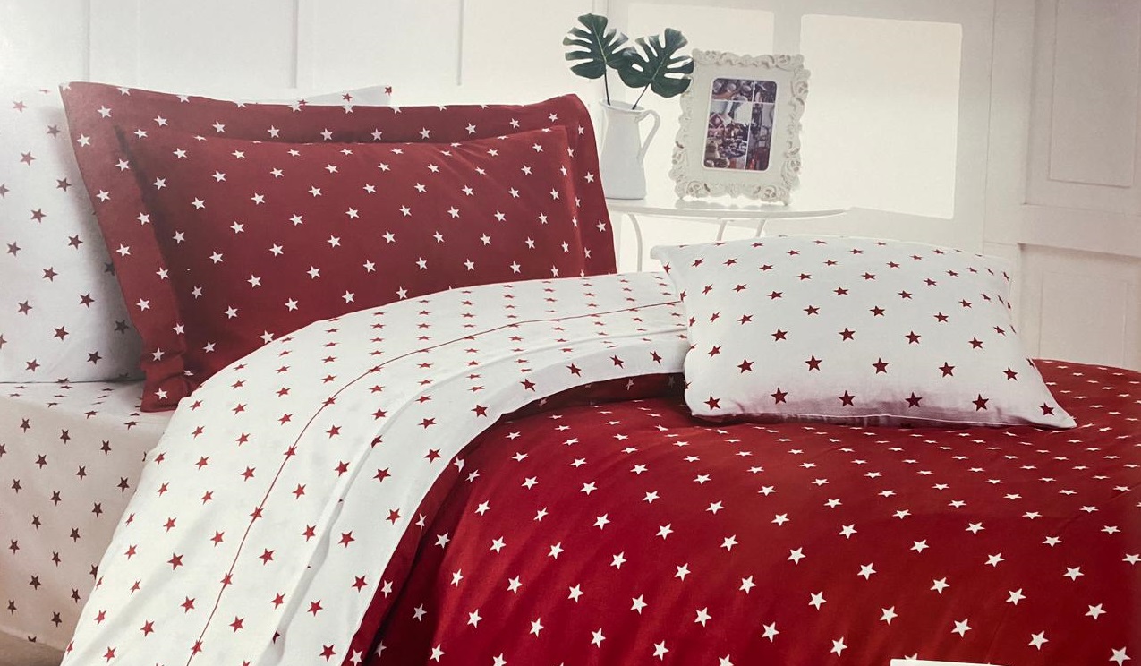 КПБ 1.5 сп Stars сатин 160*220 красный MD