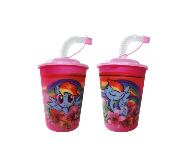 My Little Pony Бокал 400 мл с крышкой и трубочкой 3Д/18