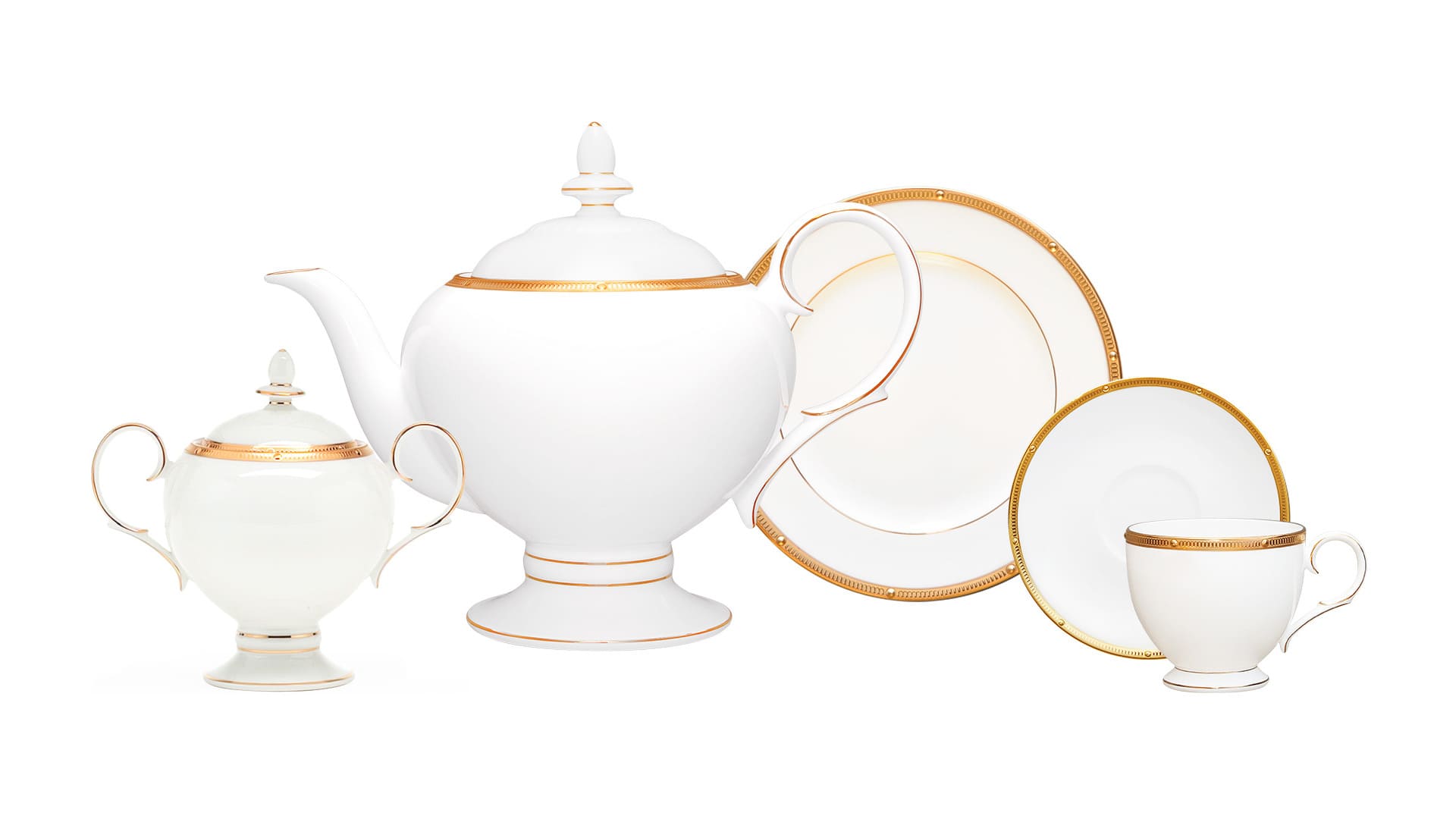 Noritake Сервиз чайный 6 персон 20 предметов Рочель золотой кант/1