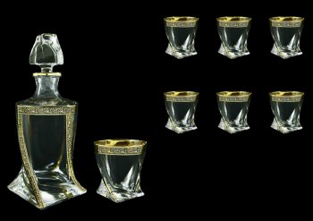 Lilit Golden Black Decor Набор для виски 7 предметов Quadro