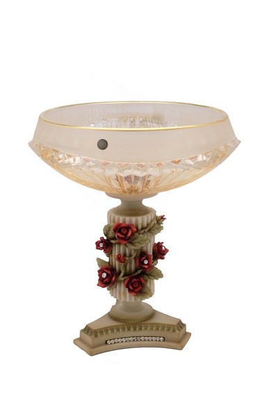 Фруктовница на ножке Amber Red Roses