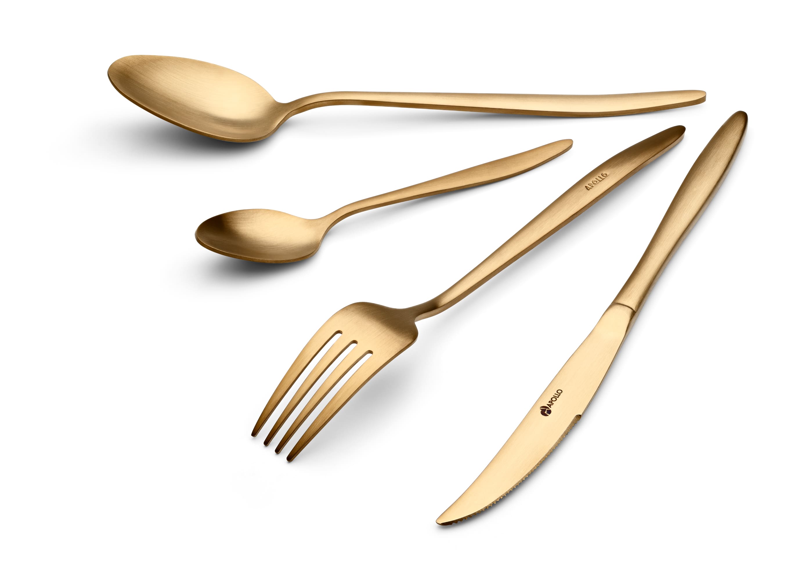 Apollo Lungo Matt Gold Набор столовых приборов 16 пр/4