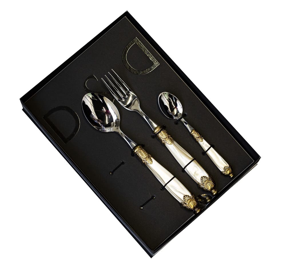 Набор столовых приборов 6 персон 18 пр Сиена Luxury Antique Gold+Steel Champagne Color/1