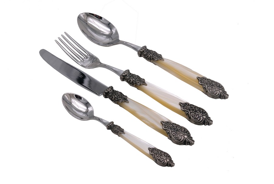 Набор столовых приборов на 6 персон 24 предмета Версаль Luxury Antique+Steel Champagne Color