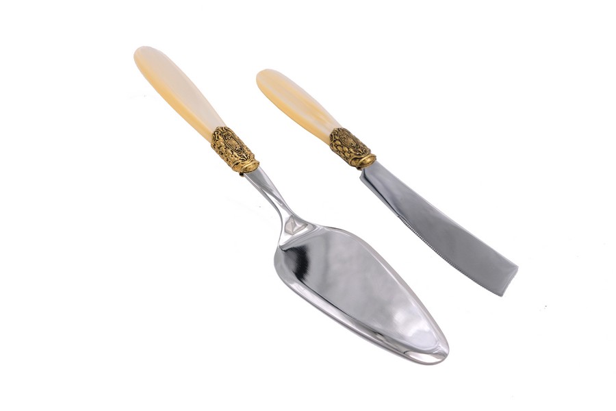 Набор из 2-х предметов лопатка+нож Victoria Ciera Oro Anticato Champagne Perlato Antique Gold+Steel