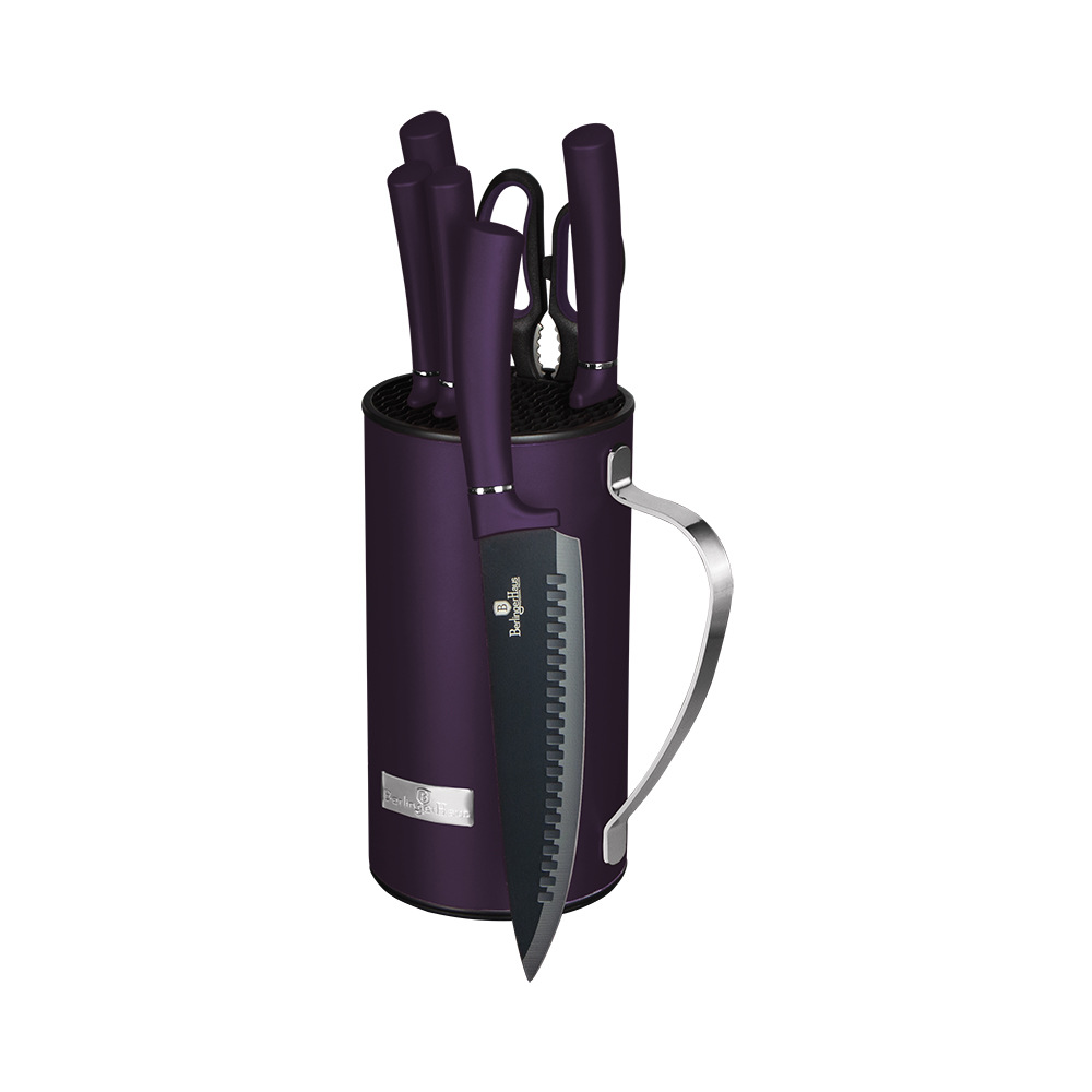 Purple Metallic Line Набор ножей на подставке 7 предметов/6