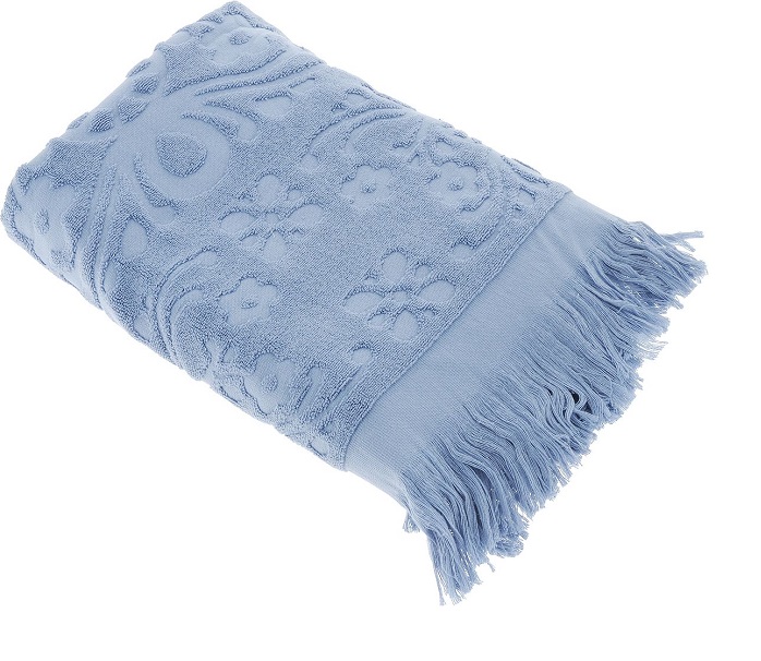 Полотенце 70*140 Arya с бахромой Isabel Soft голубой