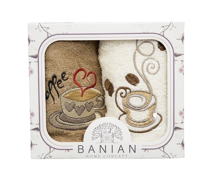 Полотенце кухонное Banian 2 шт 30*50 вышивка кофе
