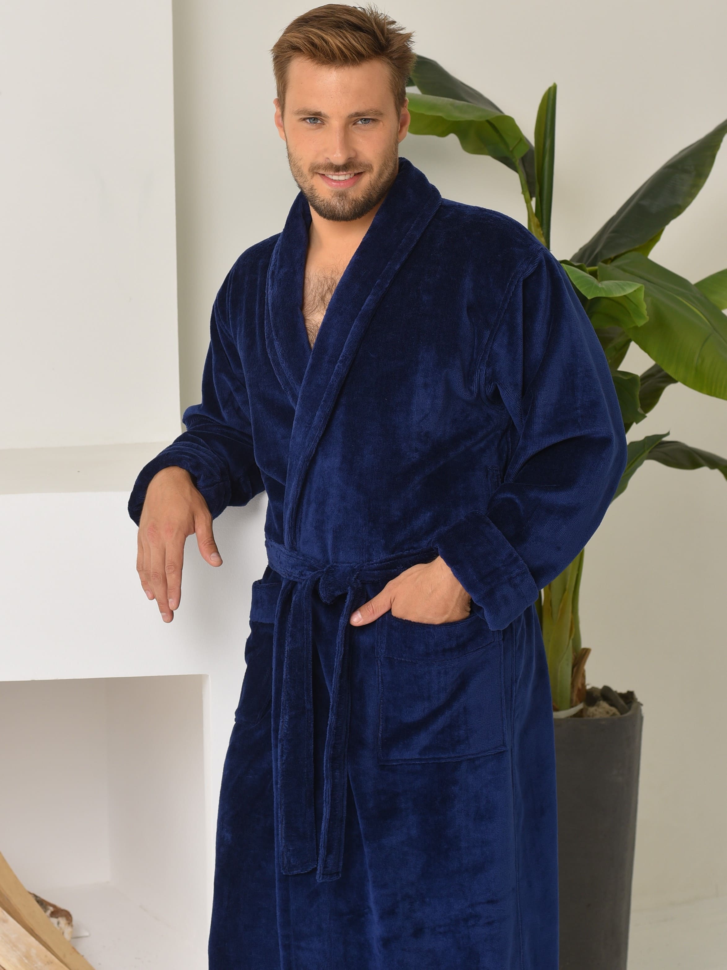 Халат мужской Prestige line бамбук 4XL navy