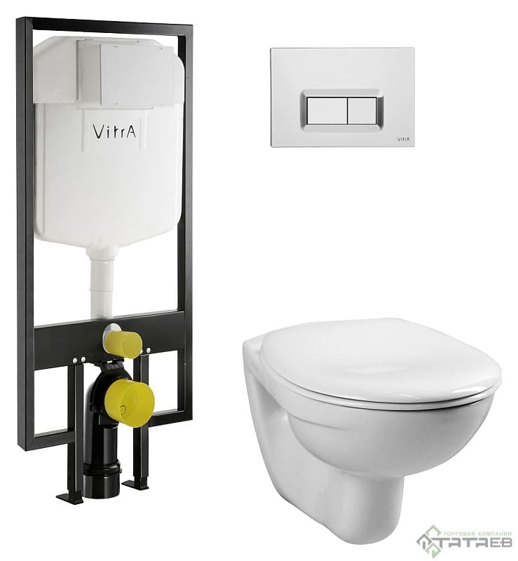 Унитаз-инстал+кнопка хром подвесной Normus 9773B003-7200 Vitra