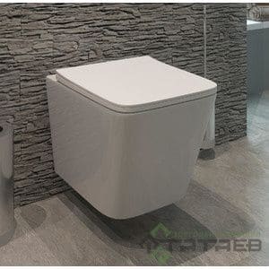 Унитаз подвесной SM9310 безободковый, сиденье тонкое Eva Gold