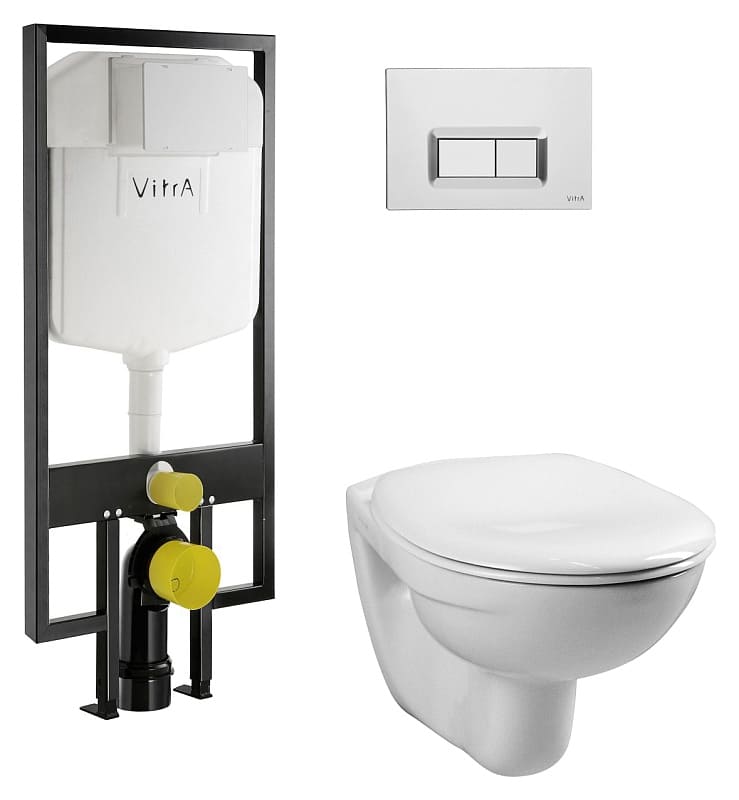 Унитаз-Инстал+кнопка мат хром подвесной Normus 9773B003-7203 Vitra