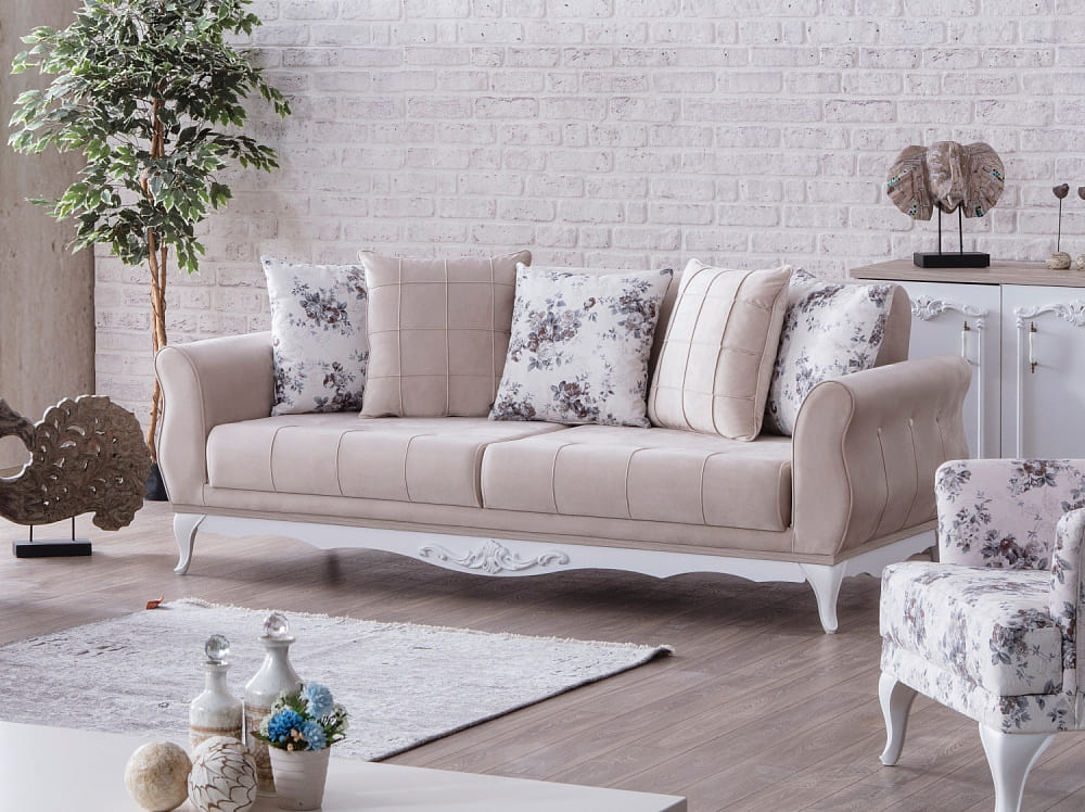 Диван Natalee Three Seater HM-25 трехместный с раздвижным механизмом Weltew