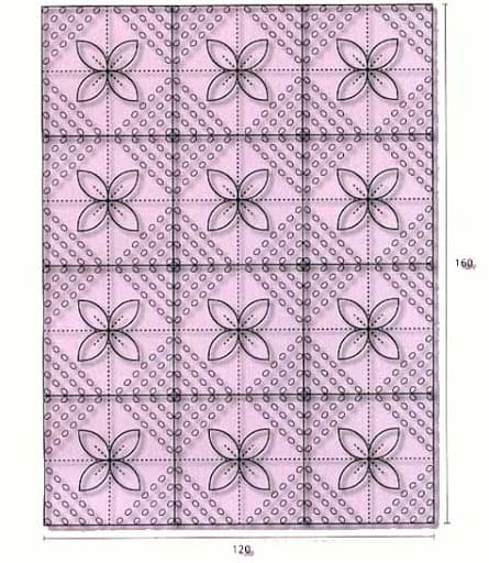 Плед из квадратов с листочками (Вязание спицами)