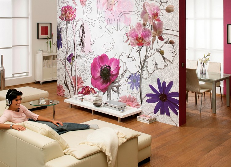 Фотообои цветы в интерьере: 100 фото цветочных принтов на стену