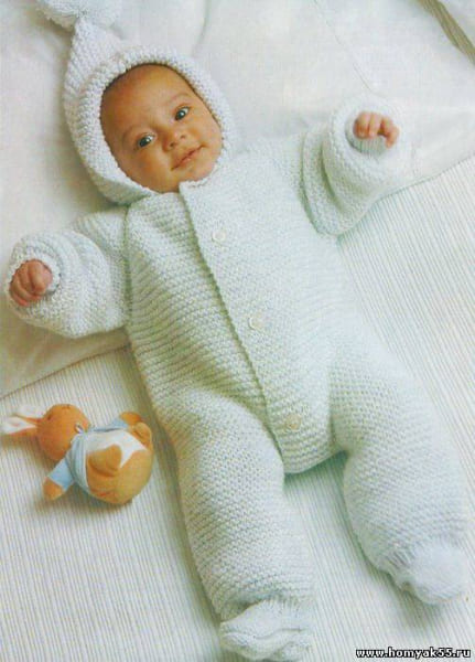 Вязание комбинезона для новорожденного на спицах: схемы и описание работы для начинающих