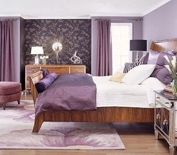 
 Фиолетовые обои в интерьере спальни: полезные правила (фото)	