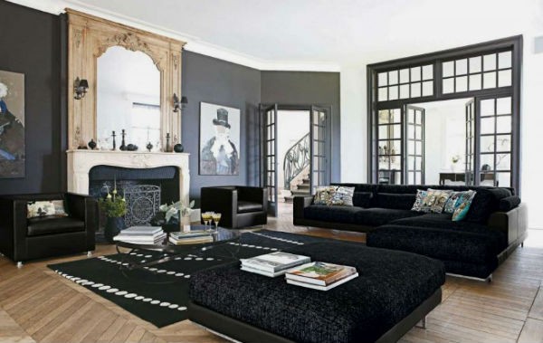 Король гостиной: Черный диван в интерьере (70 фото)