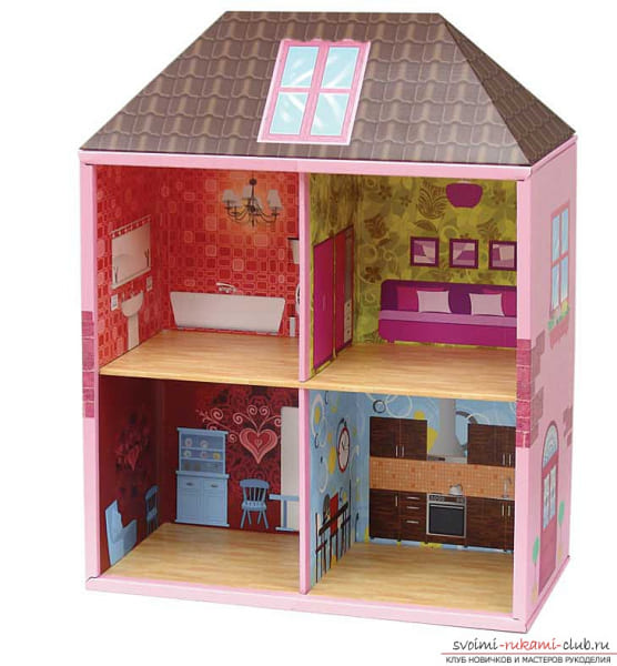Кукольный домик из картона своими руками с чертежами и видео