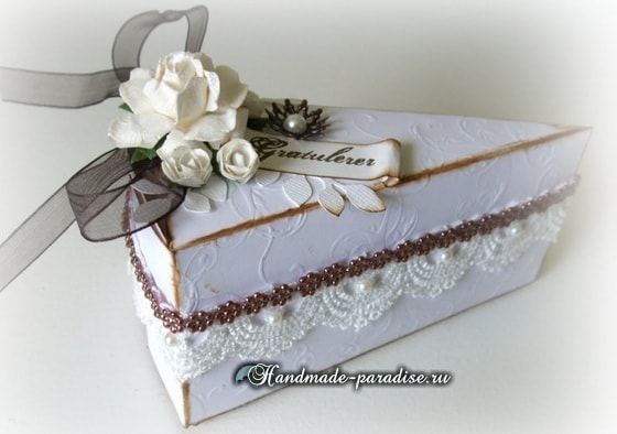 Подарочный торт из бумаги. Шаблон коробочки