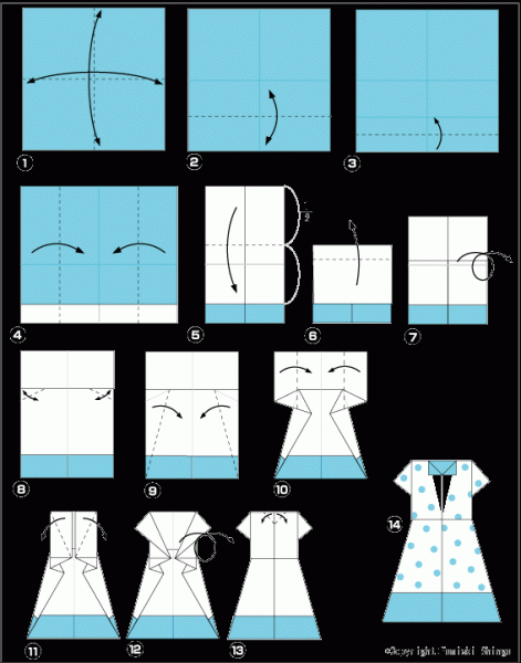 Платье из оригами