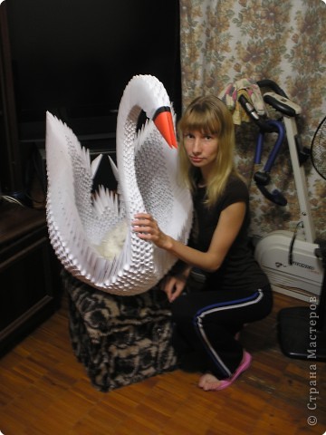 Поделки из модулей оригами: большие животные и лебедь с мк и видео