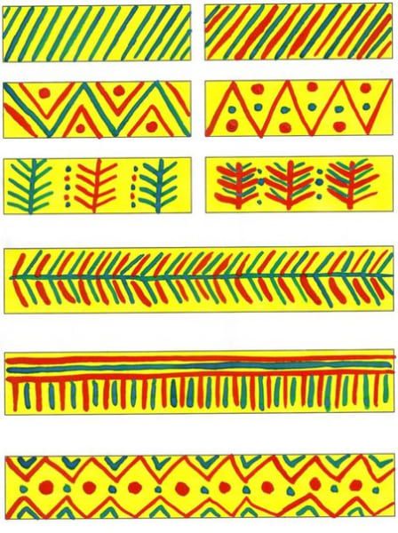 Филимоновская роспись с узорами поэтапно для детей с шаблонами
