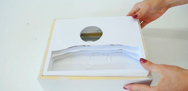 3D картина из бумаги со светодиодной подсветкой