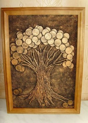Картина из монет своими руками: создаем эксклюзивное панно с денежным деревом