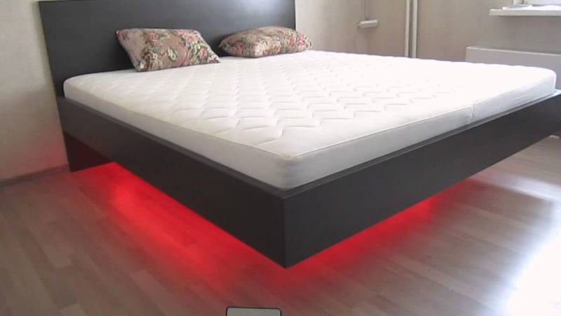 Парящая кровать своими руками с подсветкой: чертежи с фото и видео